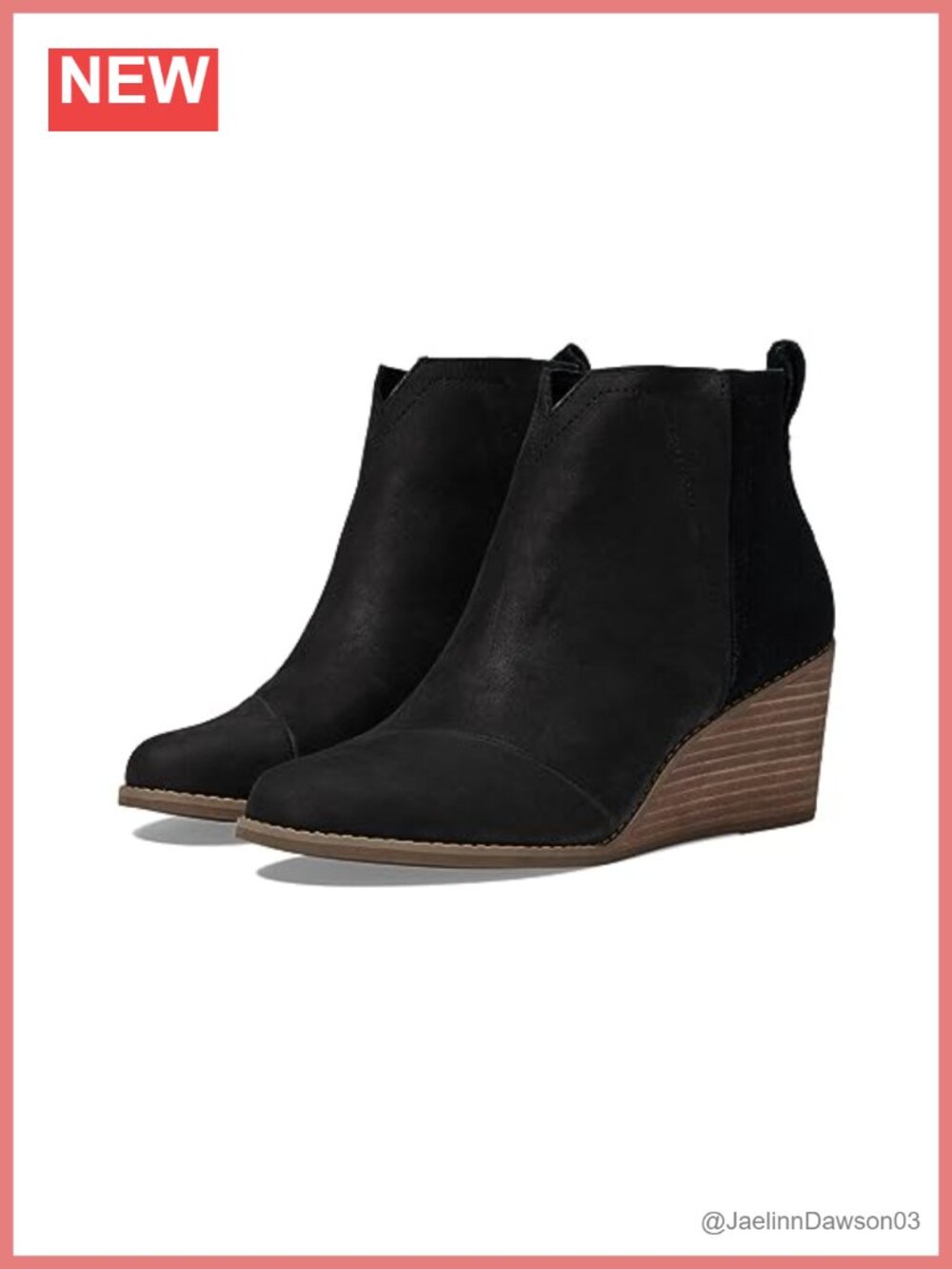 TOMS Clare Suede Wedge Ankle Booties Womens Comfortable